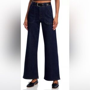 NWT FRAME Denim Modern Pocket Dark Wash Wide Leg Jean in Rinse Size 28